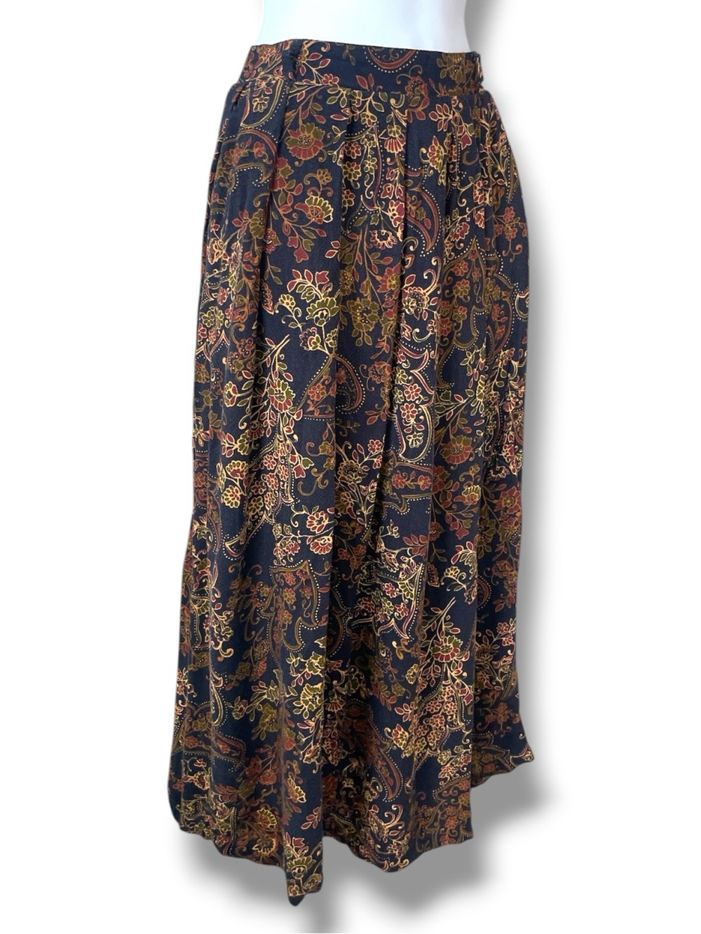 Sag Harbor Vintage Maxi Skirt M Floral Paisley Whimsy Goth Dark Academia 90s - Picture 7 of 8